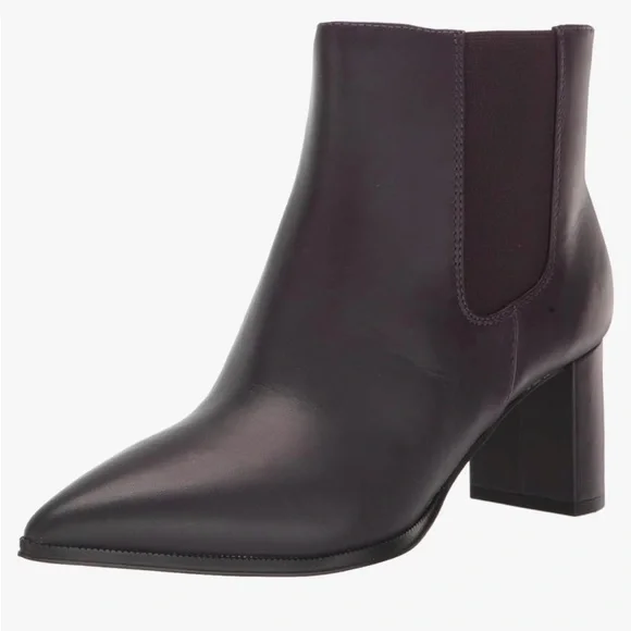 Franco Sarto LEATHER Demmi Pointed Toe Chelsea Ankle Chunky Heel Boot Size 11 - Picture 2 of 13